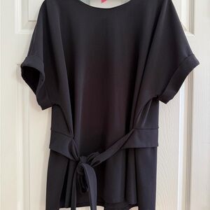 Elegant Black Women's Tie Waist Top